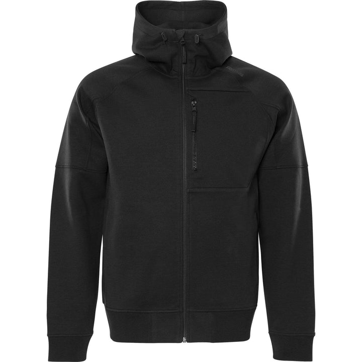 Fristads Double Face Fabric Hooded Sweatshirt Jacket - 7831 GKI Black Front1#colour_black