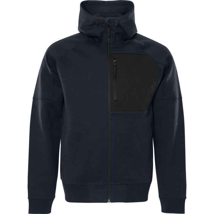 Fristads Double Face Fabric Hooded Sweatshirt Jacket - 7831 GKI Dark Navy Front1#colour_dark-navy