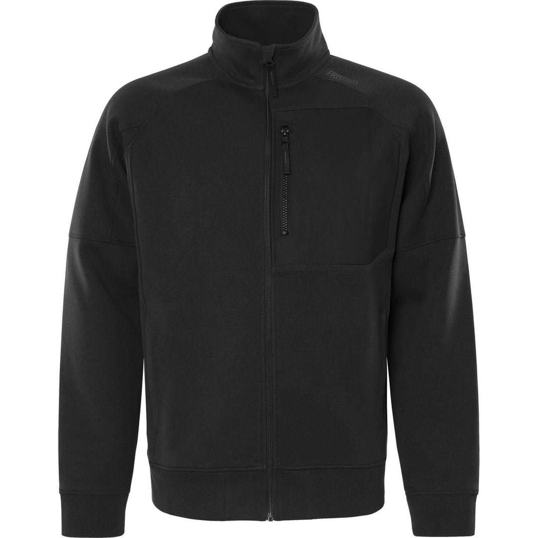 Fristads Double Face Fabric Sweatshirt Jacket - 7830 GKI Black Front1#colour_black