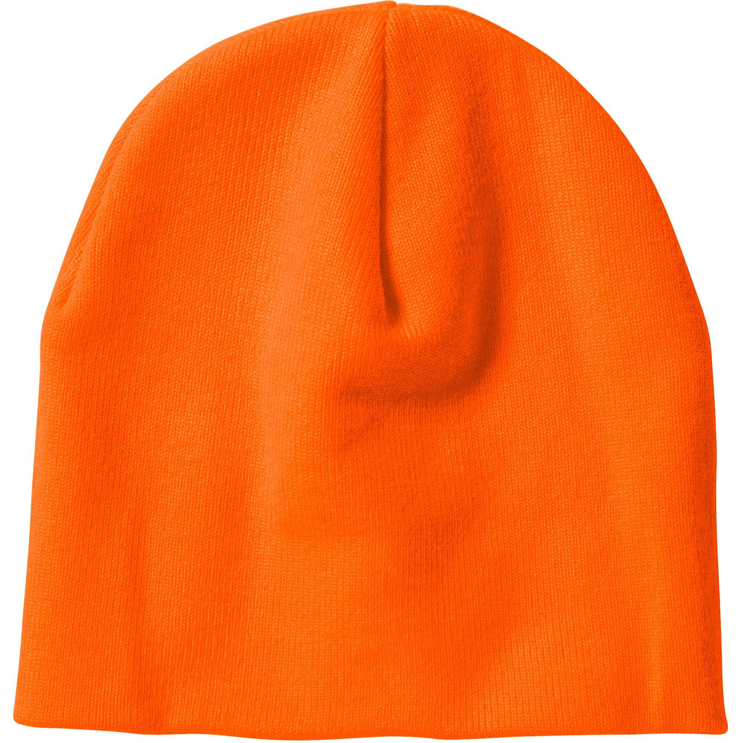 Fristads Double-Knitted Beanie - 9108 AM Hi-Vis Orange Front1#colour_hi-vis-orange