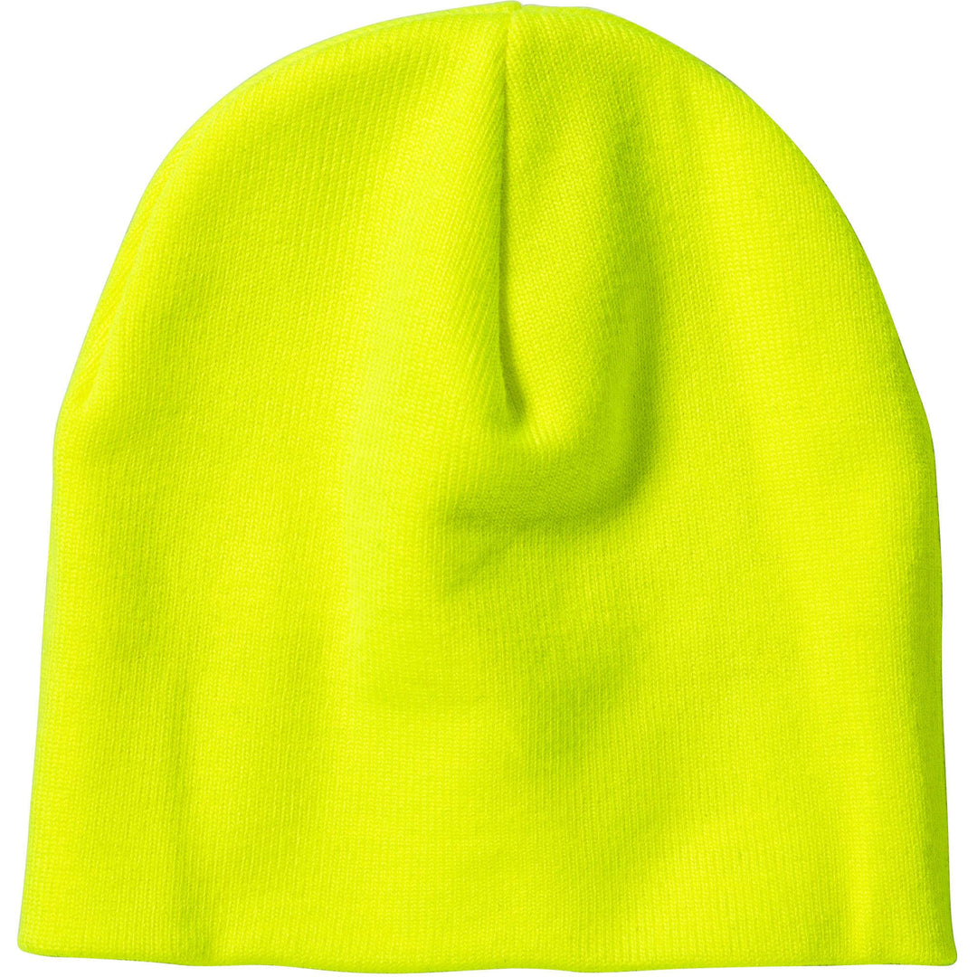 Fristads Double-Knitted Beanie - 9108 AM Hi-Vis Yellow Front1#colour_hi-vis-yellow