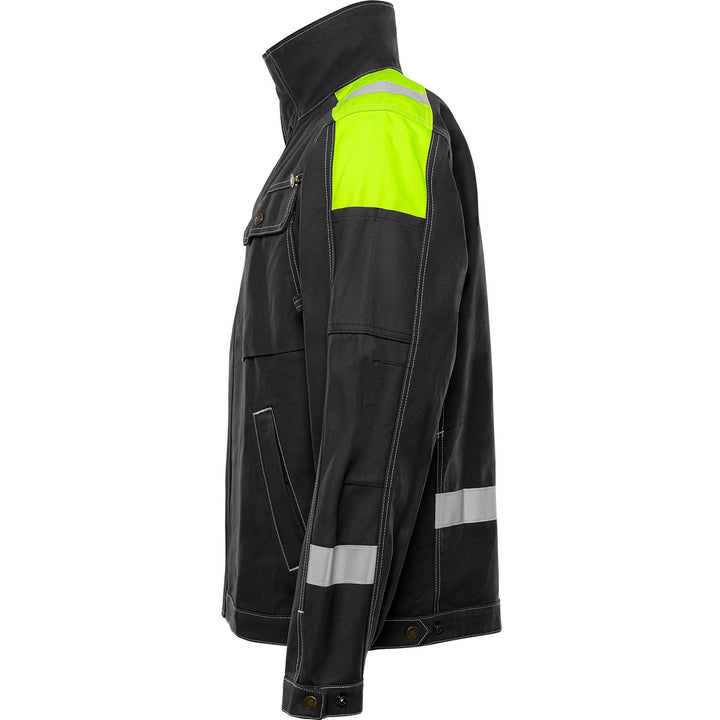 Fristads Durable Cotton Jacket - 447 FAS Black Back2#colour_black