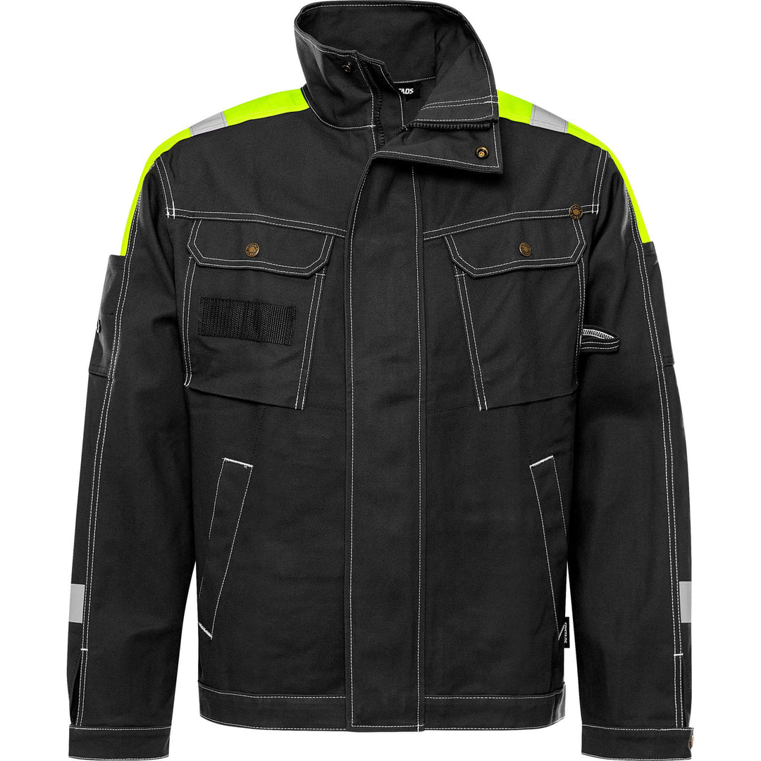 Fristads Durable Cotton Jacket - 447 FAS Black Front1#colour_black