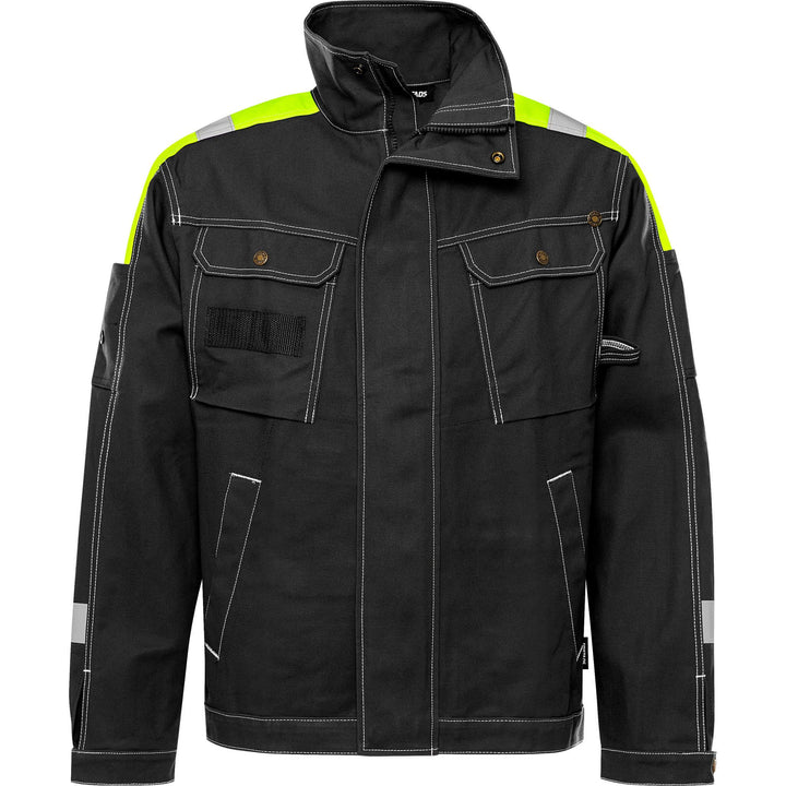 Fristads Durable Cotton Jacket - 447 FAS Black Front1#colour_black