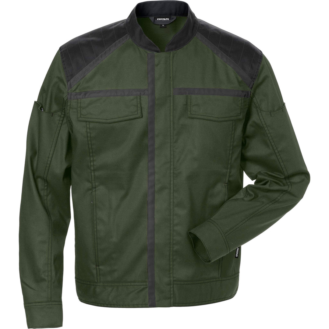 Fristads Durable Lightweight Jacket - 4555 STFP Army Green/Black Front1#colour_army-green-black
