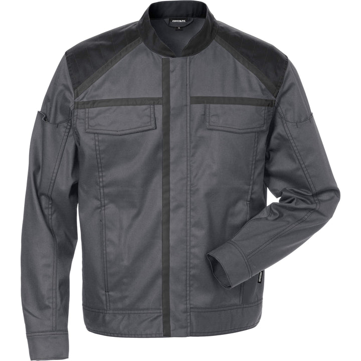 Fristads Durable Lightweight Jacket - 4555 STFP Grey/Black Front1#colour_grey-black