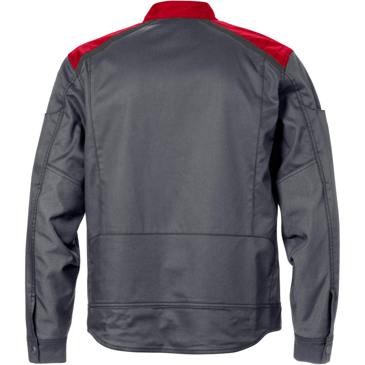 Fristads Durable Lightweight Jacket - 4555 STFP Grey/Red Back1#colour_grey-red