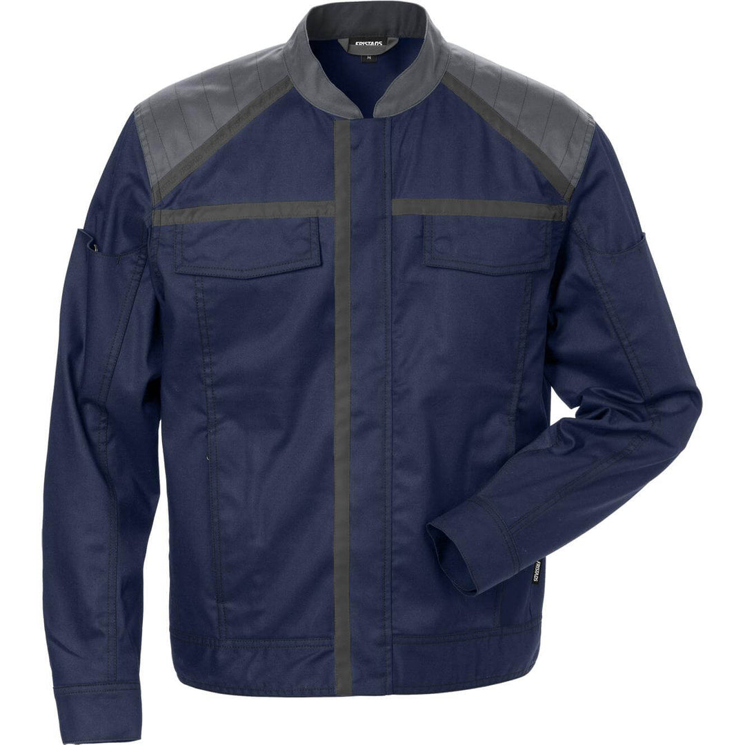 Fristads Durable Lightweight Jacket - 4555 STFP Navy/Grey Front1#colour_navy-grey