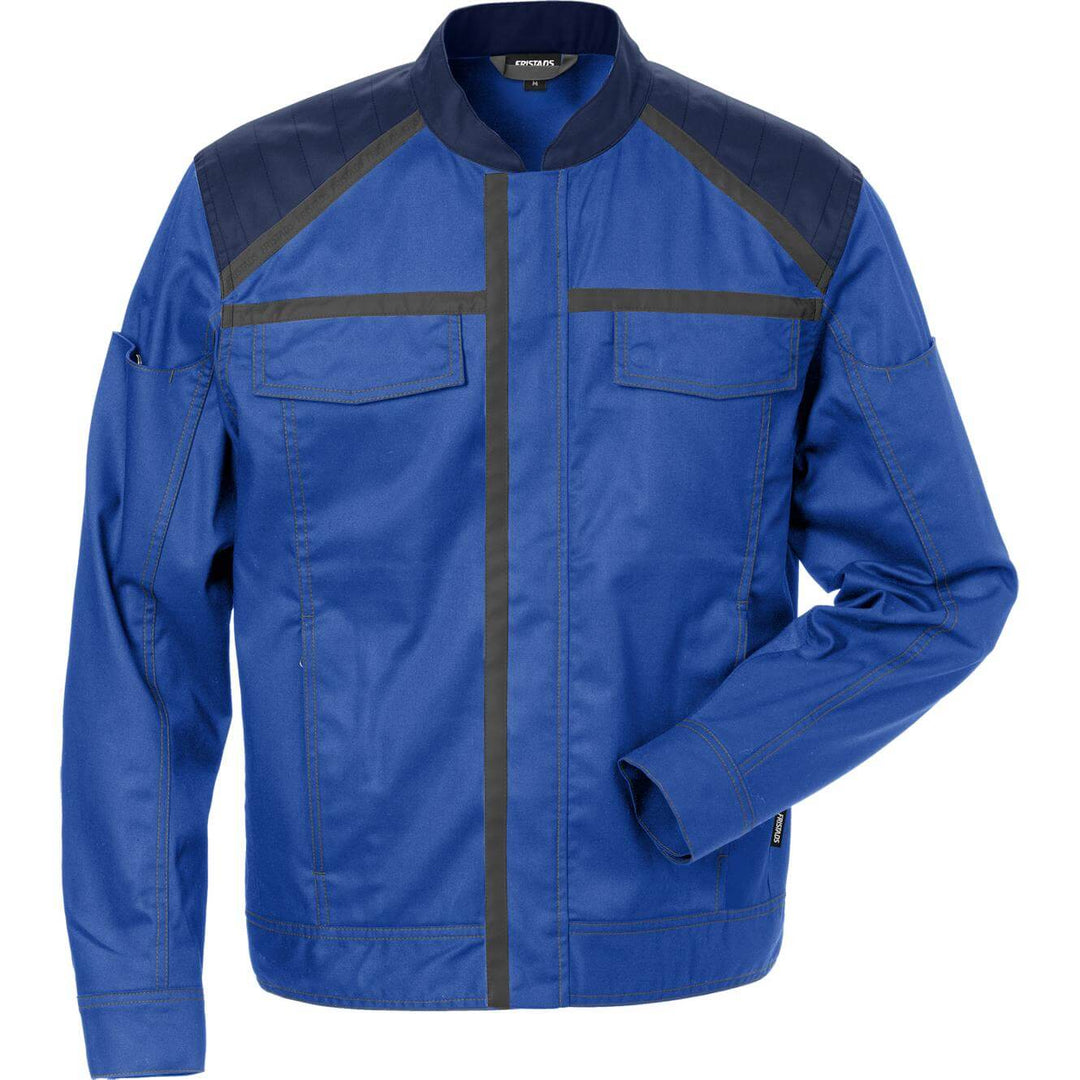 Fristads Durable Lightweight Jacket - 4555 STFP Royal Blue/Navy Front1#colour_royal-blue-navy