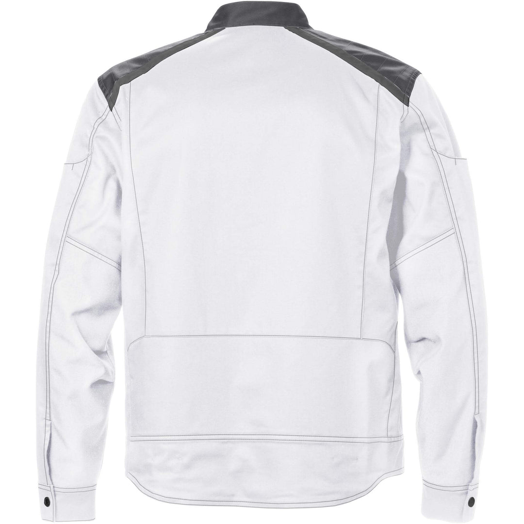 Fristads Durable Lightweight Jacket - 4555 STFP White/Grey Back1#colour_white-grey