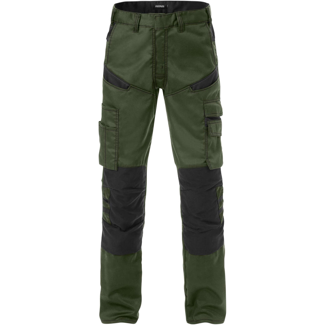 Fristads Durable Lightweight Mechanical Stretch Trousers - 2555 STFP Army Green/Black Front1#colour_army-green-black