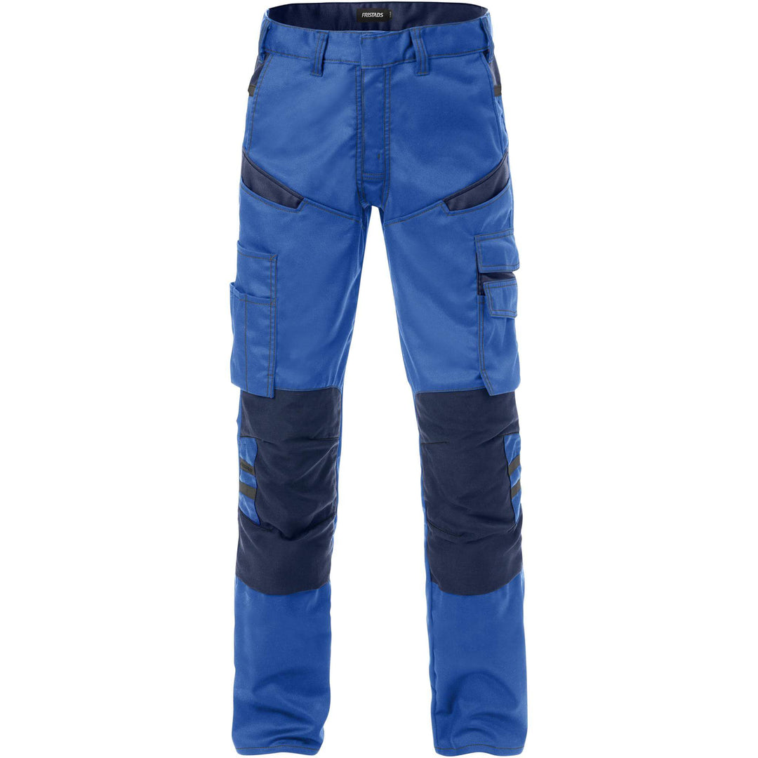 Fristads Durable Lightweight Mechanical Stretch Trousers - 2555 STFP Royal Blue/Navy Front1#colour_royal-blue-navy