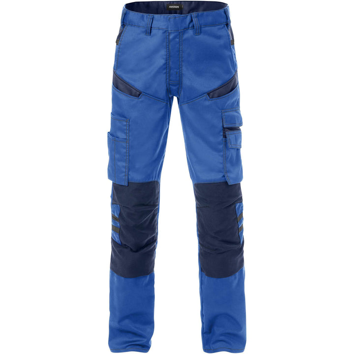 Fristads Durable Lightweight Mechanical Stretch Trousers - 2555 STFP Royal Blue/Navy Front1#colour_royal-blue-navy