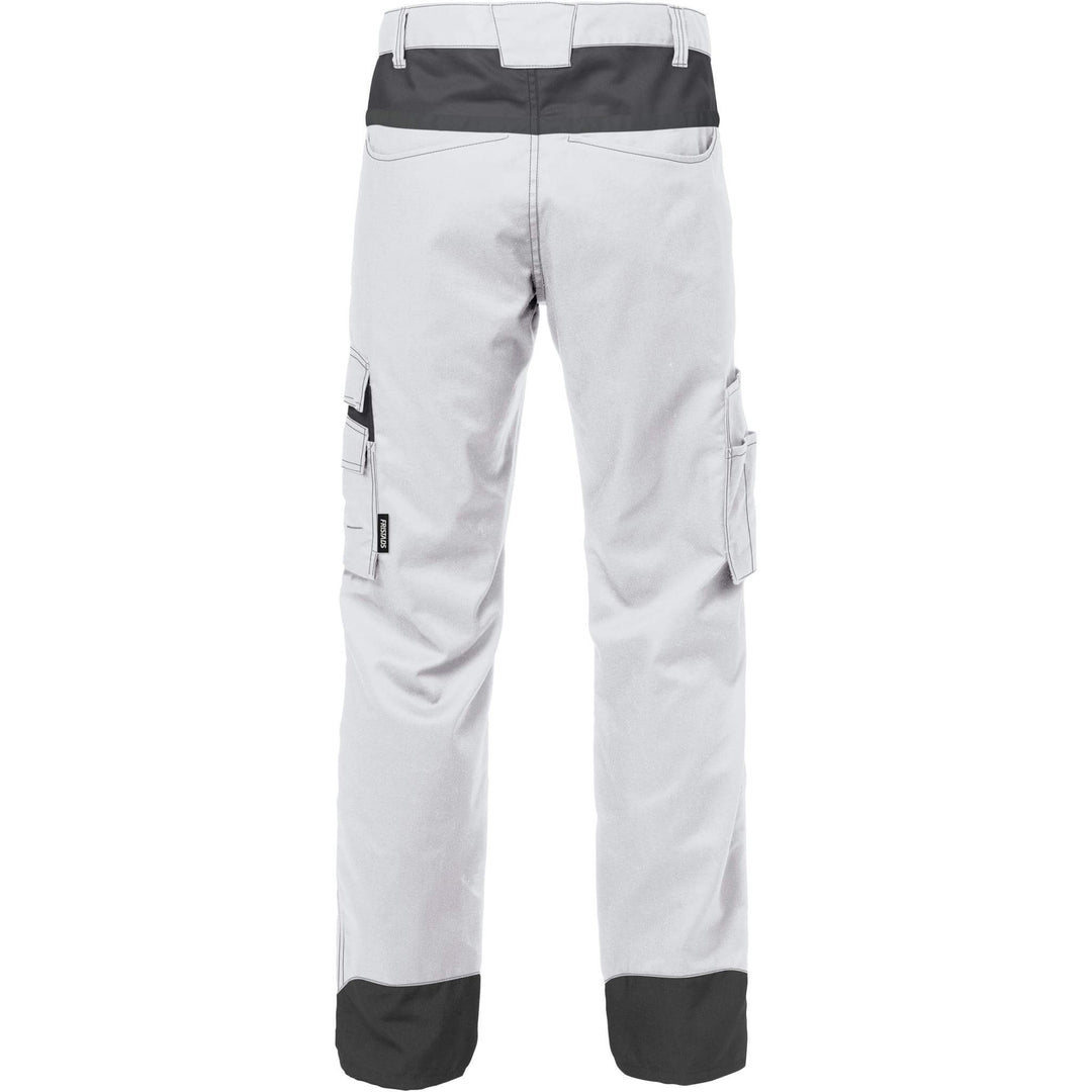 Fristads Durable Lightweight Mechanical Stretch Trousers - 2555 STFP White/Grey Back1#colour_white-grey