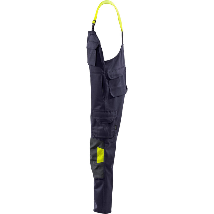Fristads Flame Retardant Arc and Multi-Protective Welding Bib and Brace - 1029 WEL Navy/Hi-Vis Yellow Detail1#colour_navy-hi-vis-yellow