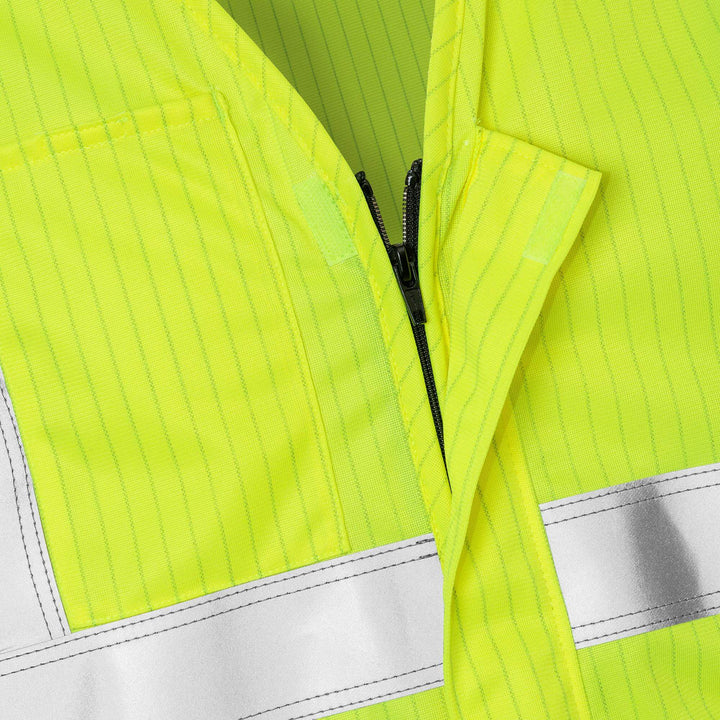 Fristads Flame Retardant Hi-Vis Waistcoat Class 3 - 5023 FHA Hi-Vis Yellow Detail1#colour_hi-vis-yellow