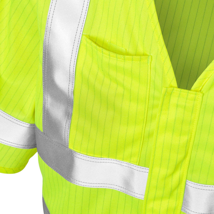 Fristads Flame Retardant Hi-Vis Waistcoat Class 3 - 5023 FHA Hi-Vis Yellow Detail2#colour_hi-vis-yellow