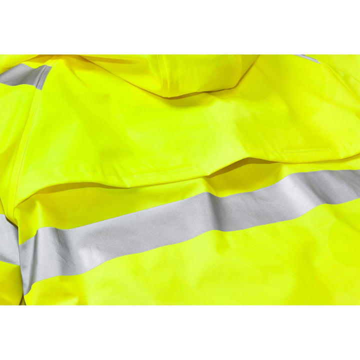 Fristads Flame Retardant Hi-Vis Waterproof Breathable Rain Jacket Class 3 - 4845 RSHF Hi-Vis Yellow Detail1#colour_hi-vis-yellow