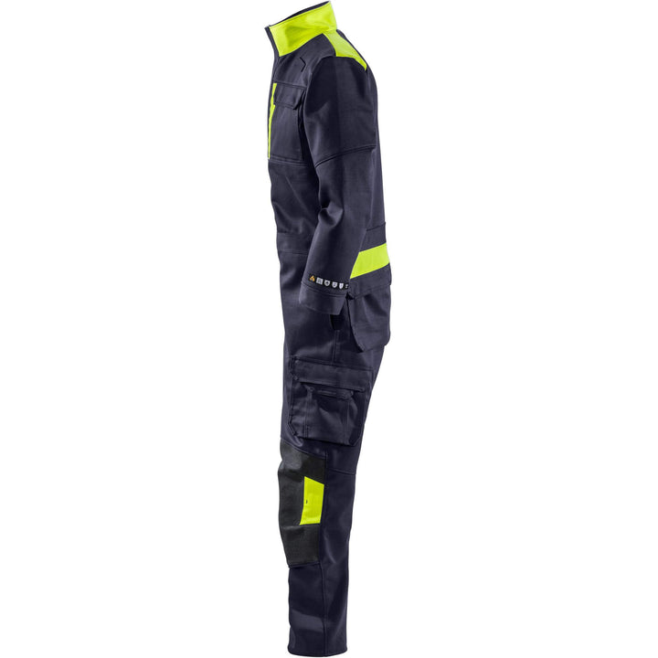 Fristads Flame Retardant Welding Coverall 8044 - WEL Navy/Hi-Vis Yellow Detail1#colour_navy-hi-vis-yellow