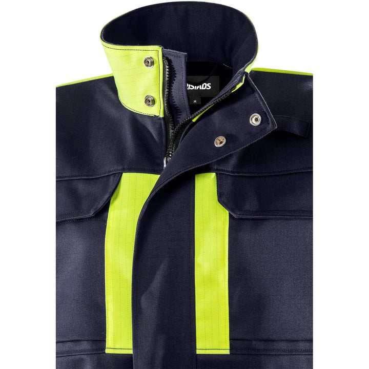 Fristads Flame Retardant Welding Coverall 8044 - WEL Navy/Hi-Vis Yellow Detail2#colour_navy-hi-vis-yellow