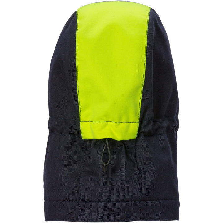 Fristads Flamestat Arc and Flame Retardant Winter Hood - 9185 ATHS Hi-Vis Yellow/Navy Back1#colour_hi-vis-yellow-navy