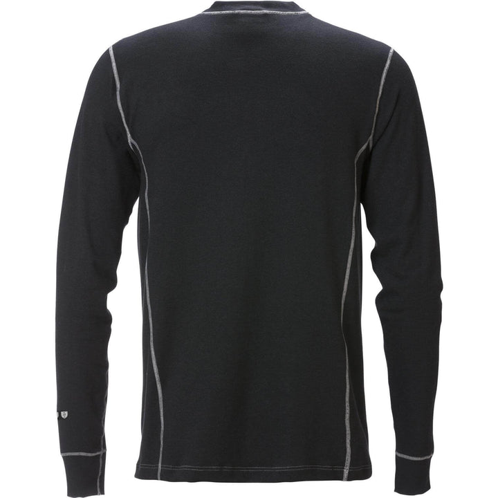 Fristads Flamestat Arc and Multi-Protective Flame Retardant Base Layer Top - 7026 MOF Black Back1#colour_black