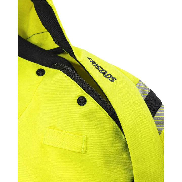 Fristads Flamestat Arc and Multi-Protective Flame Retardant Hi-Vis Softshell Anorak Jacket Class 3 - 4019 FSS Hi-Vis Yellow/Navy Detail2#colour_hi-vis-yellow-navy