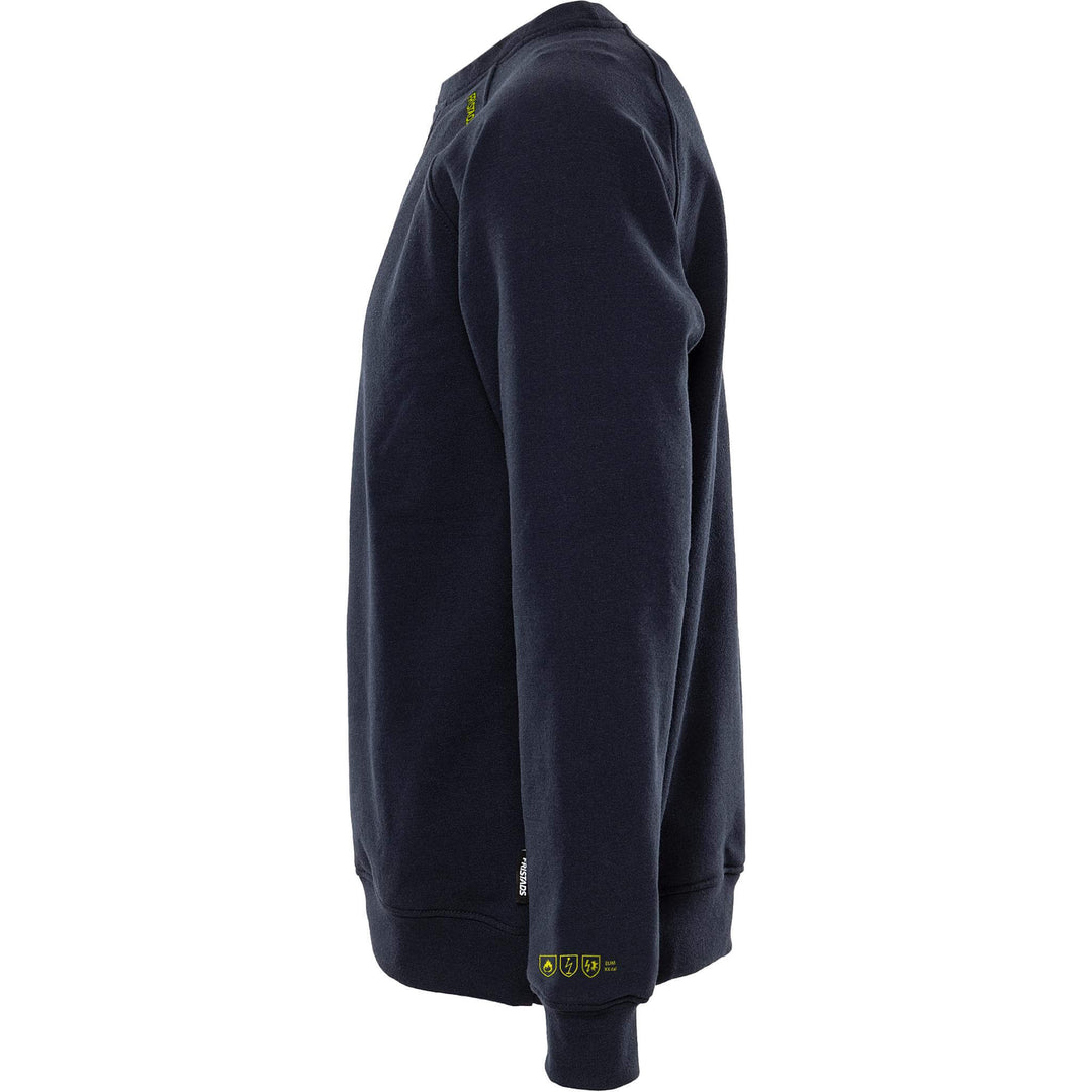 Fristads Flamestat Arc and Multi-Protective Flame Retardant Stretch Sweatshirt - 7180 MFRN Dark Navy Back2#colour_dark-navy
