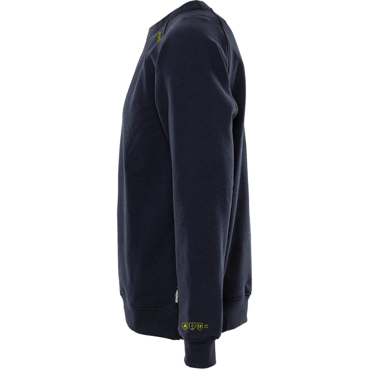 Fristads Flamestat Arc and Multi-Protective Flame Retardant Stretch Sweatshirt - 7180 MFRN Dark Navy Back2#colour_dark-navy
