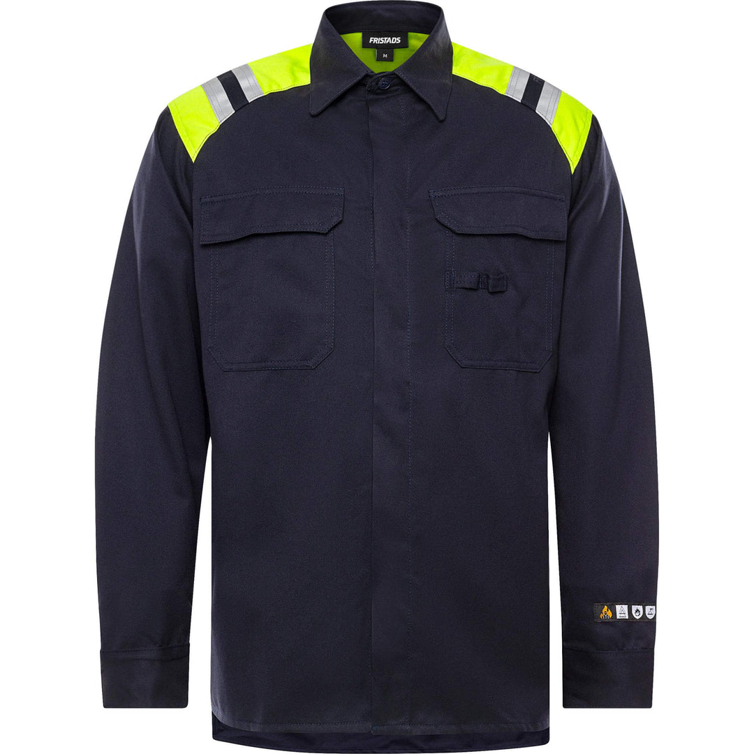 Fristads Flamestat Flame Retardant Arc and Multi-Protective Shirt - 7074 ATS Navy Front1#colour_navy
