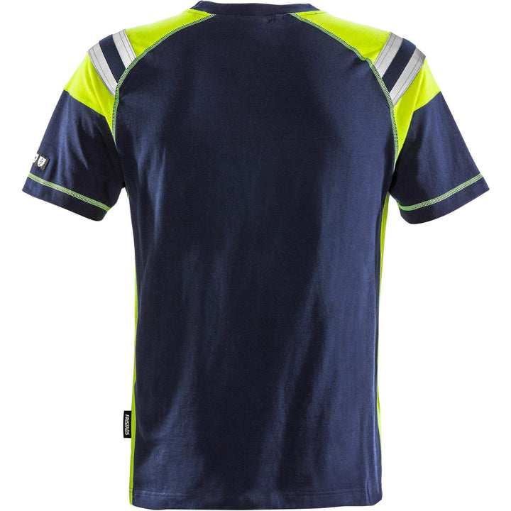 Fristads Flamestat Flame Retardant T-Shirt - 7073 TFLH Navy Back1#colour_navy