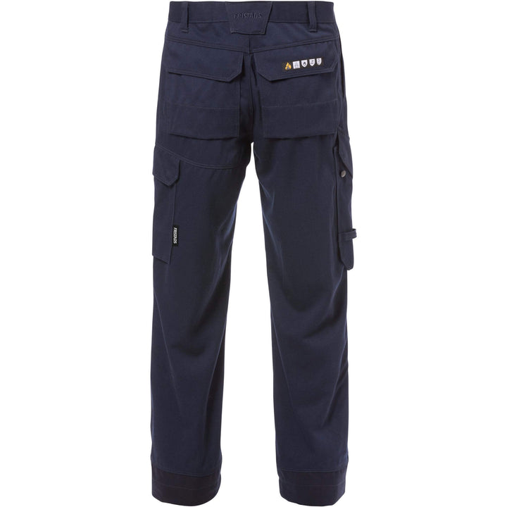 Fristads Flamestat Flame Retardant Trousers - 2165 MFA Navy/Hi-Vis Yellow Back1#colour_navy-hi-vis-yellow