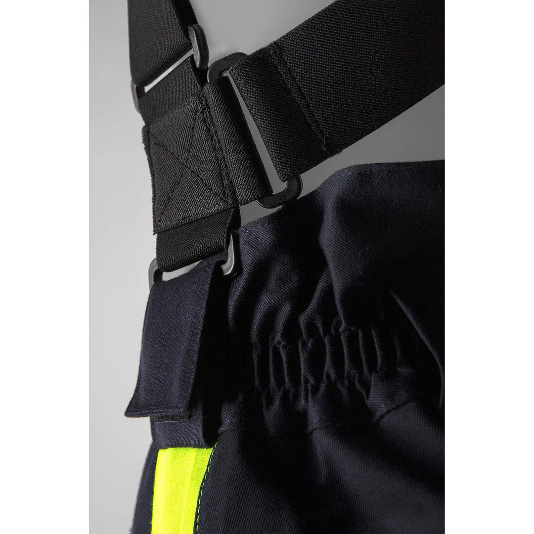 Fristads Flamestat Hi-Vis Arc and Multi-Protective Flame Retardant Airtech Waterproof Shell Trousers Class 2 - 2525 ATHR Hi-Vis Yellow/Navy Detail2#colour_hi-vis-yellow-navy