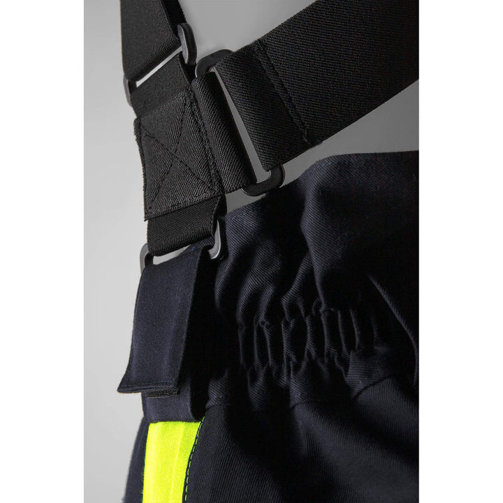 Fristads Flamestat Hi-Vis Arc and Multi-Protective Flame Retardant Airtech Waterproof Shell Trousers Class 2 - 2525 ATHR Hi-Vis Yellow/Navy Detail2#colour_hi-vis-yellow-navy