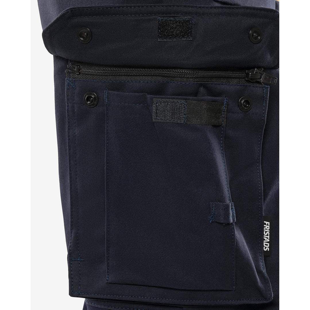 Fristads Flamestat Hi-Vis Arc and Multi-Protective Flame Retardant Coverall Class 3 - 8175 ATHS Hi-Vis Yellow/Navy Detail3#colour_hi-vis-yellow-navy