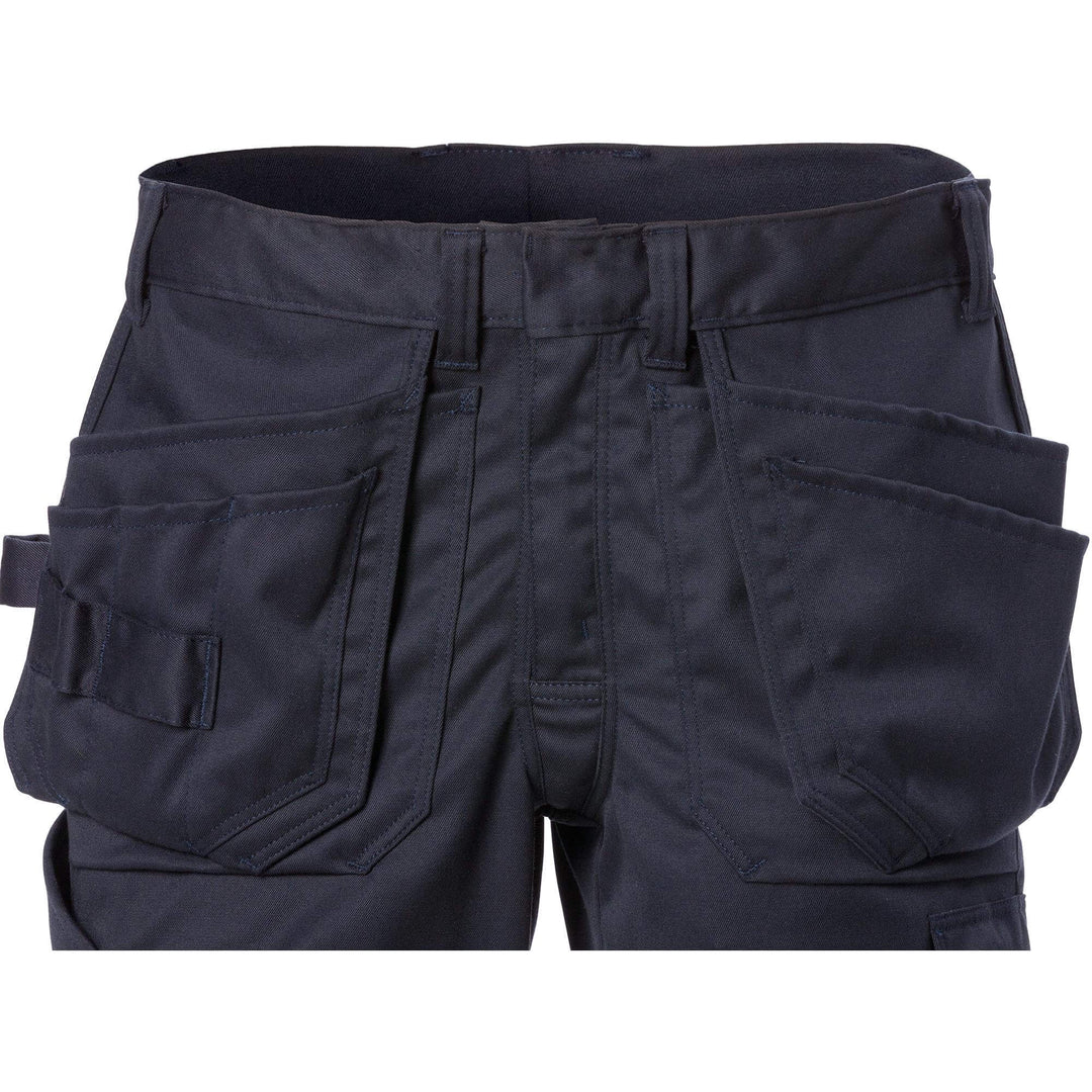 Fristads Flamestat Hi-Vis Arc and Multi-Protective Flame Retardant Craftsman Stretch Trousers Class 1 - 2163 ATHF Hi-Vis Yellow/Navy Detail3#colour_hi-vis-yellow-navy