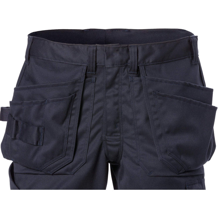 Fristads Flamestat Hi-Vis Arc and Multi-Protective Flame Retardant Craftsman Stretch Trousers Class 1 - 2163 ATHF Hi-Vis Yellow/Navy Detail3#colour_hi-vis-yellow-navy