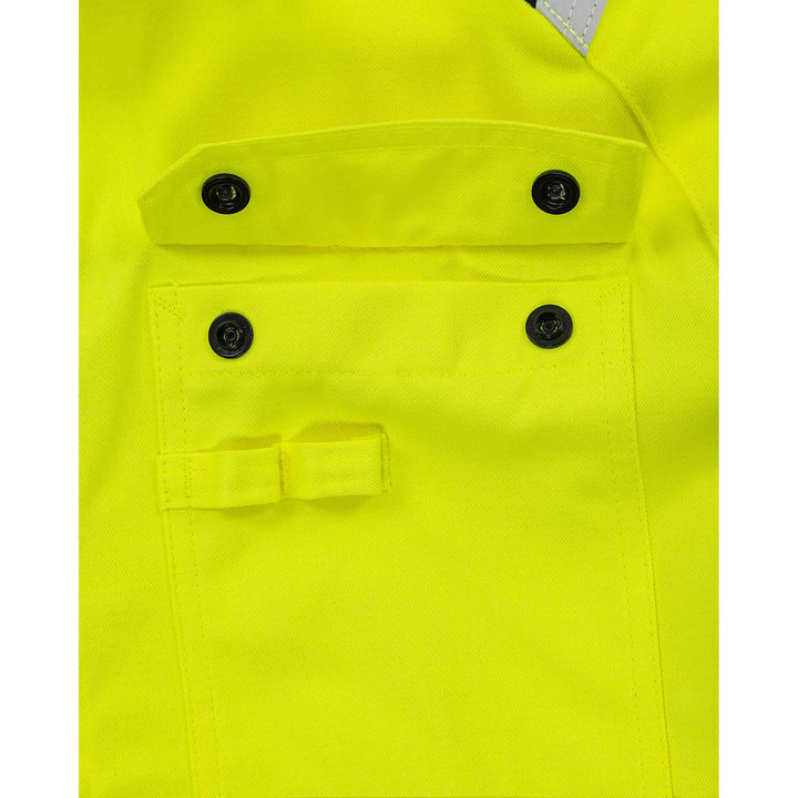 Fristads Flamestat Hi-Vis Arc and Multi-Protective Flame Retardant Shirt Class 3 - 7050 ATS Hi-Vis Yellow/Navy Detail2#colour_hi-vis-yellow-navy