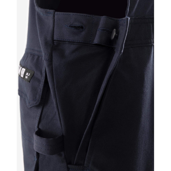 Fristads Flamestat Hi-Vis Arc and Multi-Protective Flame Retardant Stretch Bib and Brace Class 1 - 2168 ATHF Hi-Vis Yellow/Navy Detail1#colour_hi-vis-yellow-navy