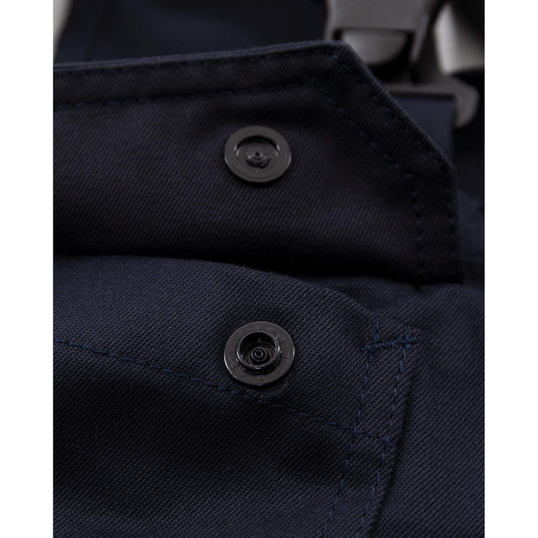 Fristads Flamestat Hi-Vis Arc and Multi-Protective Flame Retardant Stretch Bib and Brace Class 1 - 2168 ATHF Hi-Vis Yellow/Navy Detail2#colour_hi-vis-yellow-navy