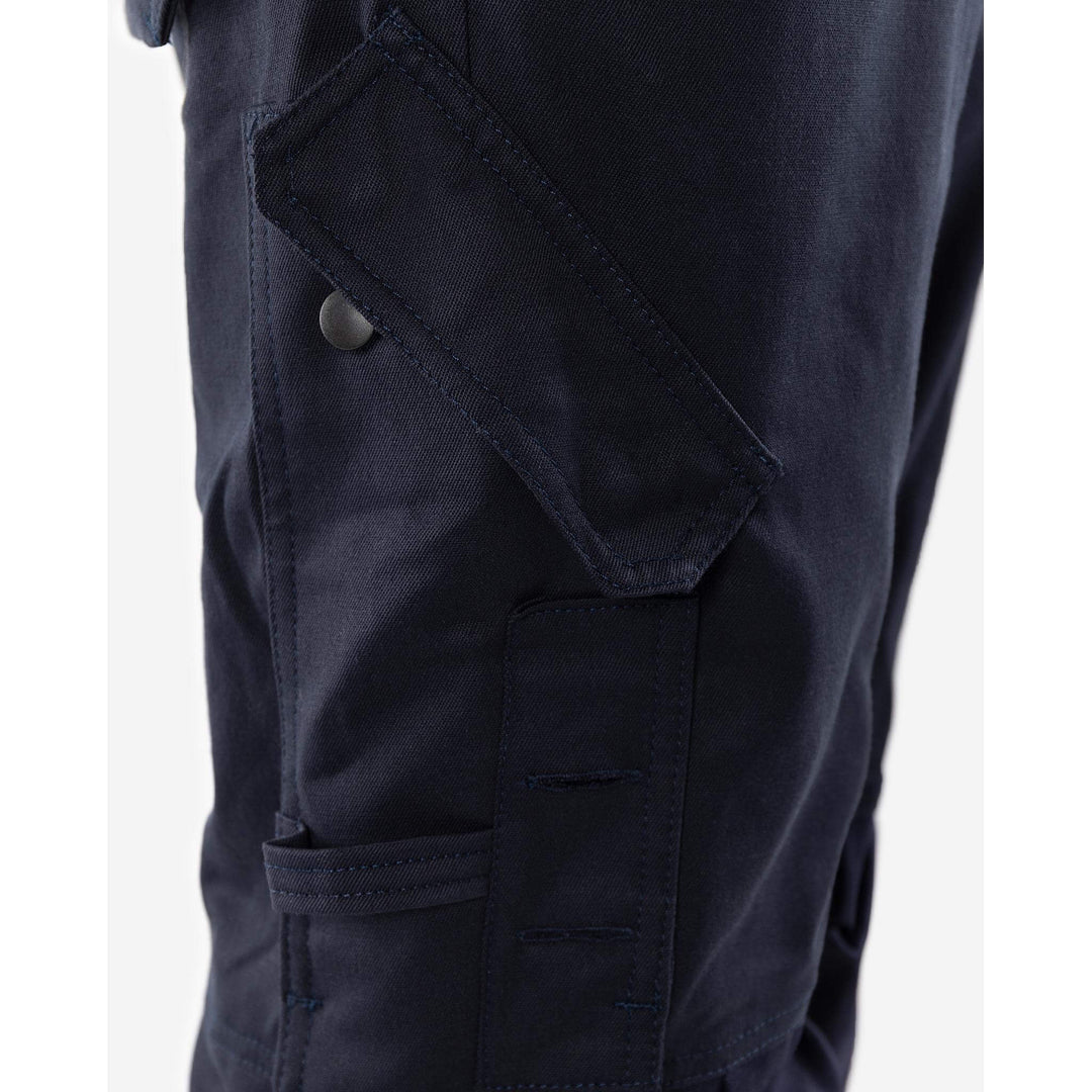 Fristads Flamestat Hi-Vis Arc and Multi-Protective Flame Retardant Stretch Bib and Brace Class 1 - 2168 ATHF Hi-Vis Yellow/Navy Detail3#colour_hi-vis-yellow-navy