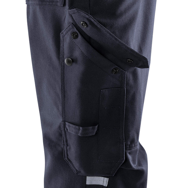 Fristads Flamestat Hi-Vis Arc and Multi-Protective Flame Retardant Trousers Class 1 - 2176 ATHS Hi-Vis Yellow/Navy Detail2#colour_hi-vis-yellow-navy