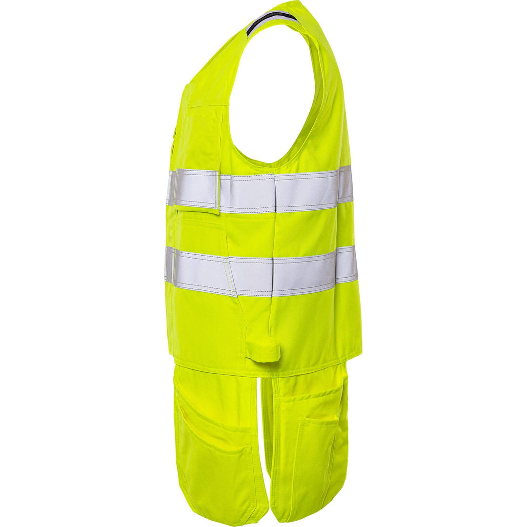 Fristads Flamestat Hi-Vis Flame Retardant Arc Waistcoat Class 2 - 5075 ATHS Hi-Vis Yellow Back2#colour_hi-vis-yellow