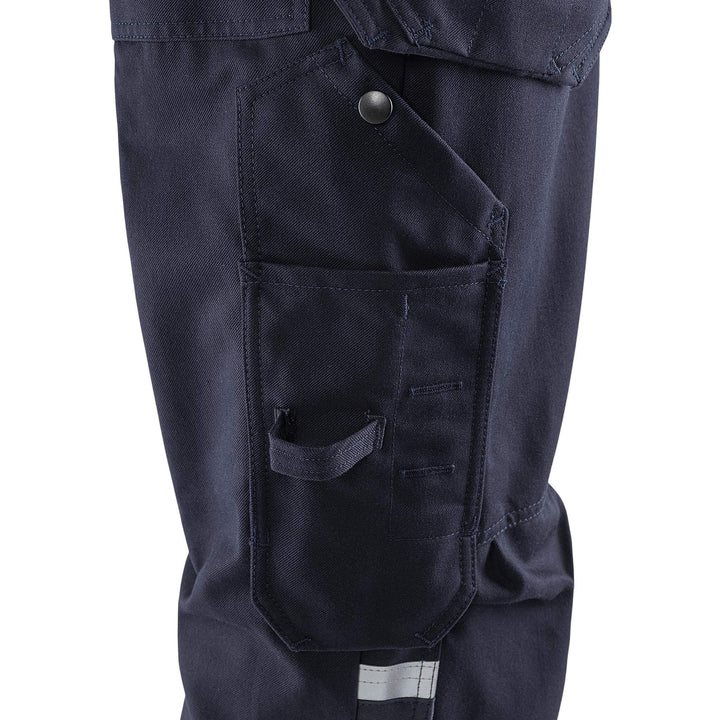 Fristads Flamestat Hi-Vis Flame Retardant Arc and Multi-Protective Craftsman Trousers Class 1 - 2074 ATHS Hi-Vis Yellow/Navy Detail2#colour_hi-vis-yellow-navy