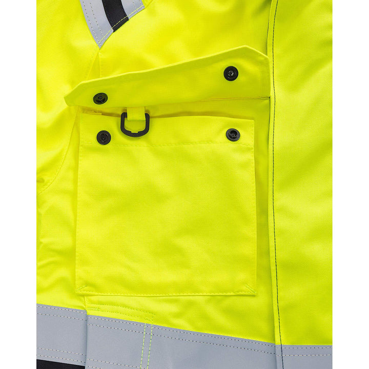 Fristads Flamestat Hi-Vis Flame retardant Arc and Multi-Protective Jacket Class 2 - 4176 ATHS Hi-Vis Yellow/Navy Detail2#colour_hi-vis-yellow-navy