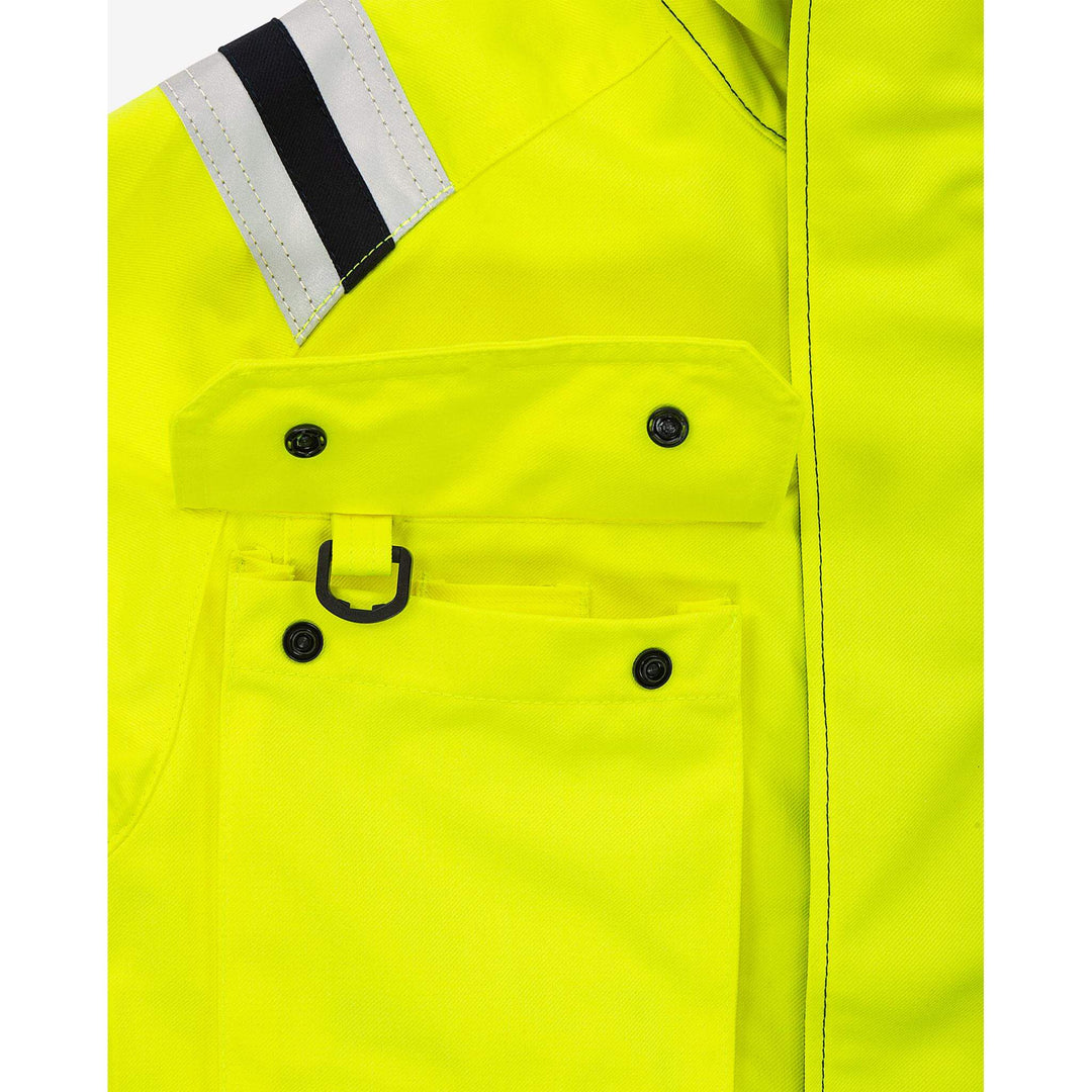 Fristads Flamestat Hi-Vis Flame retardant Arc and Multi-Protective Jacket Class 3 - 4175 ATHS Hi-Vis Yellow/Navy Detail2#colour_hi-vis-yellow-navy