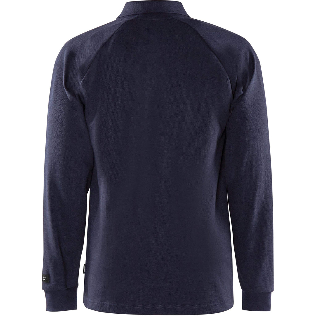 Fristads Flamestat Long Sleeve Flame Retardant Arc and Multi-Protective Polo Shirt - 784 PFLA Navy Back1#colour_navy