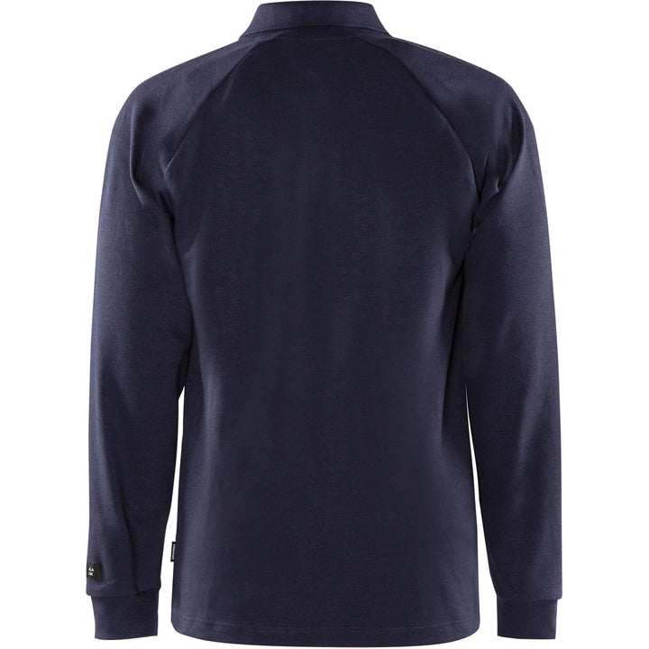 Fristads Flamestat Long Sleeve Flame Retardant Arc and Multi-Protective Polo Shirt - 784 PFLA Navy Back1#colour_navy