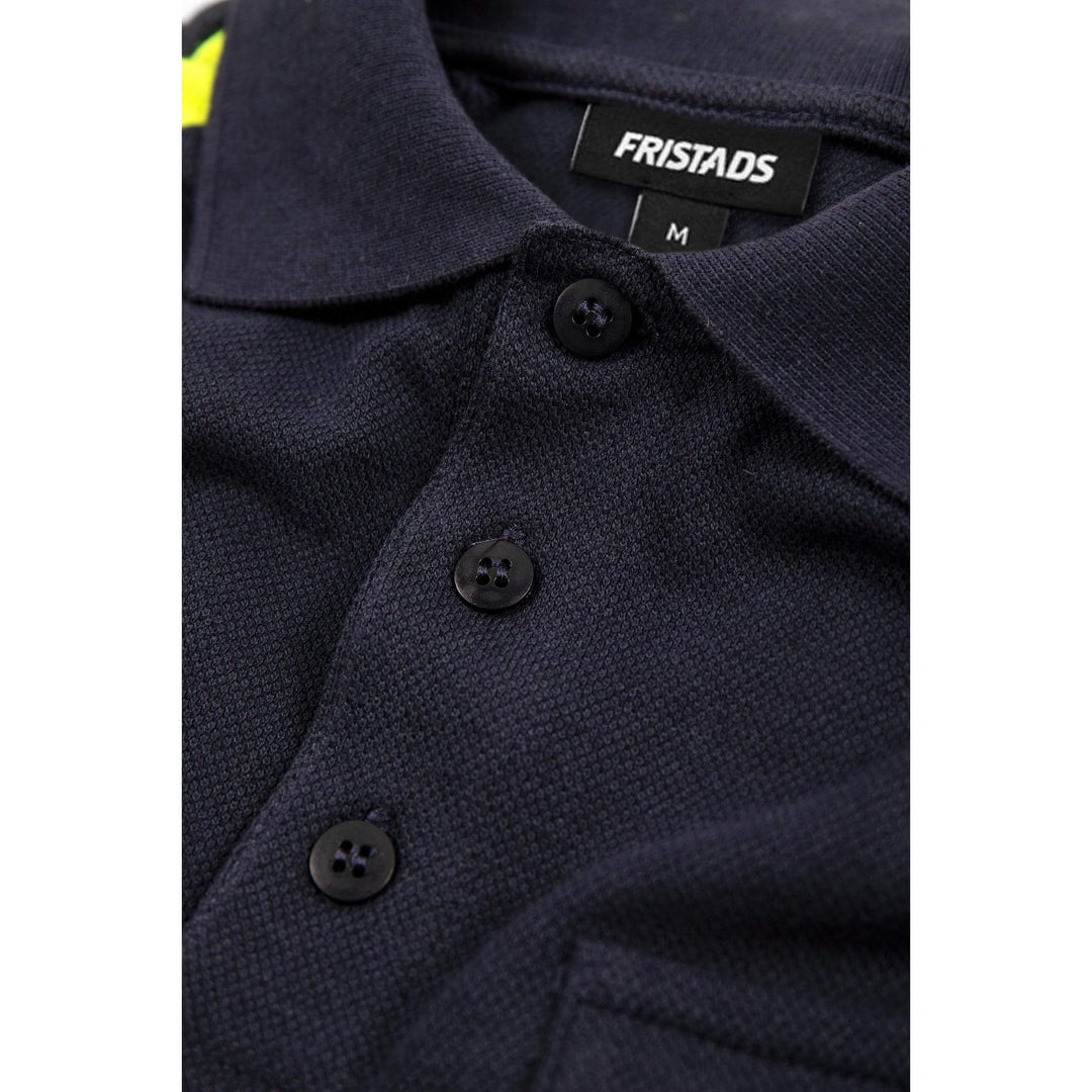 Fristads Flamestat Long Sleeve Flame Retardant Arc and Multi-Protective Polo Shirt - 784 PFLA Navy Detail2#colour_navy