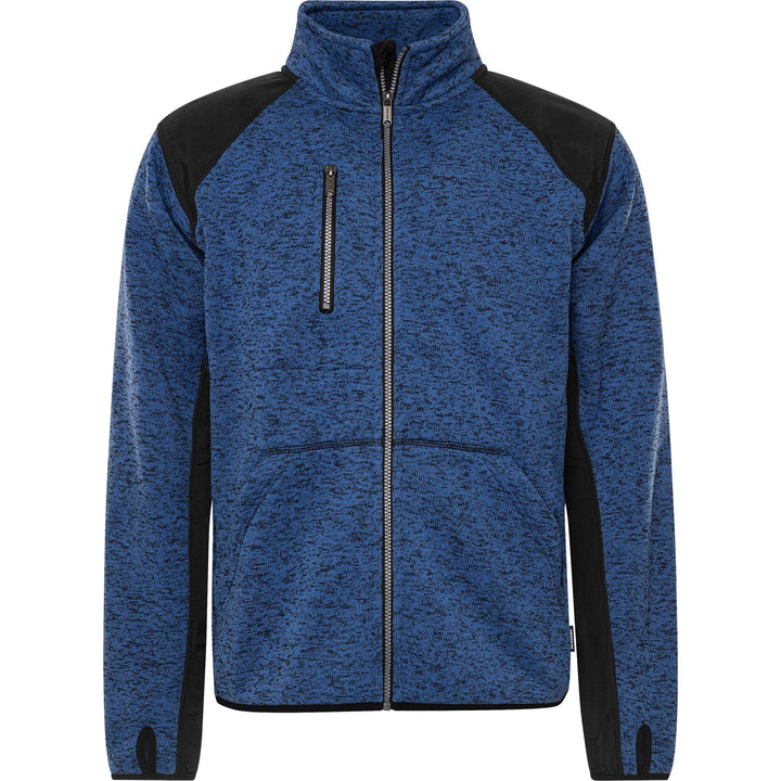 Fristads Fleece Jacket - 7451 PRKN Blue/Black Front1#colour_blue-black